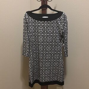 White House Black Market Geometric Long Sleeve Dress